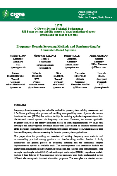 Frequency-Domain Screening Methods and Benchmarking for Converter-Based Systems